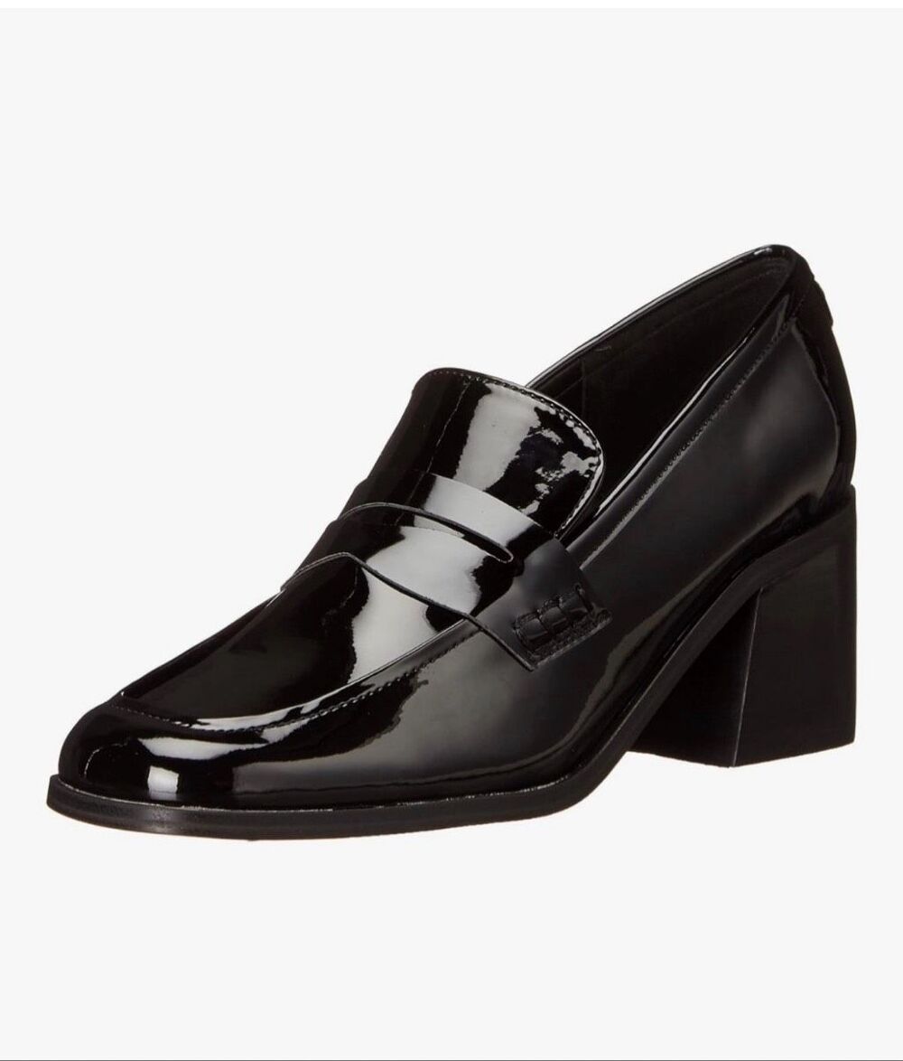 MARC FISHER Patent Kchris Block Heel Loafer-9M